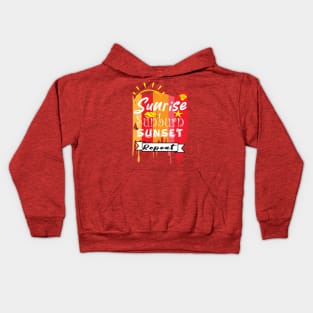 Sunrise Sunburn Sunset Repeat Kids Hoodie